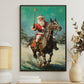 Santa Claus Ride A Horse, Christmas Canvas Painting, Christmas Canvas Painting, Xmas Wall Art Decor - Christmas Poster Gift For Horse Lovers