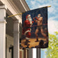 Funny Wrestling Santa, Santa Claus Xmas Garden Flag & House Flag, Christmas Flag Gift For Santa Claus Lovers