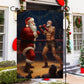 Funny Wrestling Santa, Santa Claus Xmas Garden Flag & House Flag, Christmas Flag Gift For Santa Claus Lovers