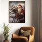 Santa Claus Is Taking A Picture With A Camera On A Tripod, Christmas Canvas Painting, Xmas Wall Art Decor - Christmas Poster Gift For Photograph Lovers