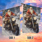 Santa Claus Ride A Motorcycle, Biker Xmas Garden Flag & House Flag, Christmas Flag Gift For Motorcycle Lovers