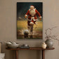 Santa Claus Kicking a Soccer Ball, Christmas Canvas Painting, Xmas Wall Art Decor - Christmas Poster Gift For Football Lovers