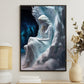 An Angel Sitting on a Throne Made of Ice, Christmas Canvas Painting, Xmas Wall Art Decor - Christmas Poster Gift