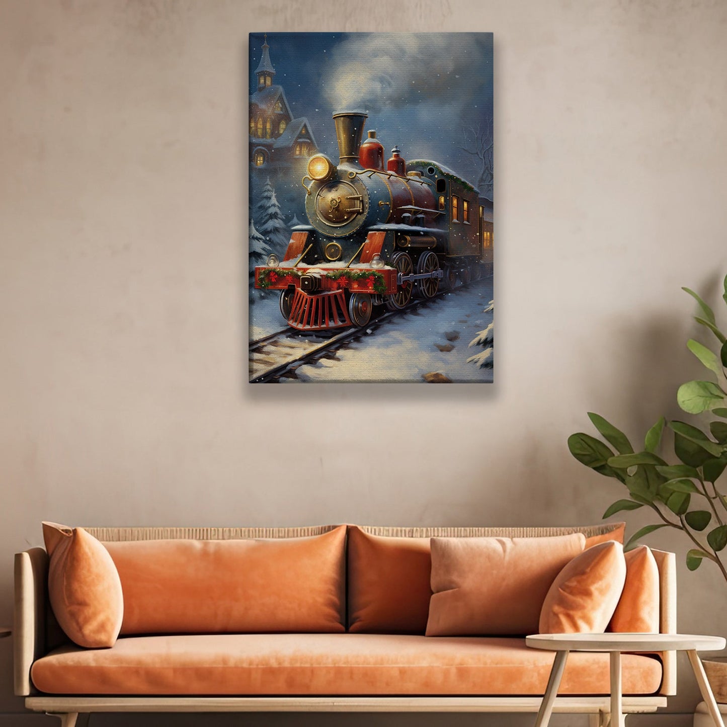 Enchanted Express A Journey Through Winter Wonderland, Christmas Canvas Painting, Xmas Wall Art Decor - Christmas Poster Gift For Train Lovers