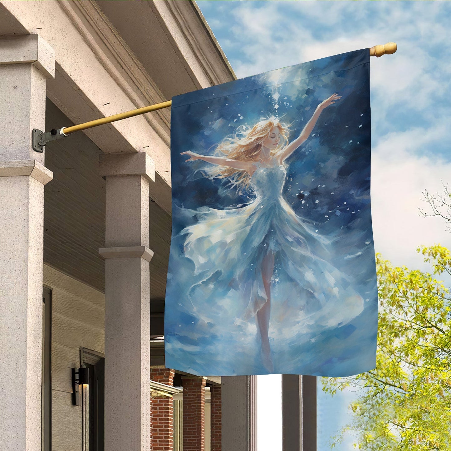 Angel Is Dancing, Angel Xmas Garden Flag & House Flag, Christmas Flag Gift For Angel Lovers