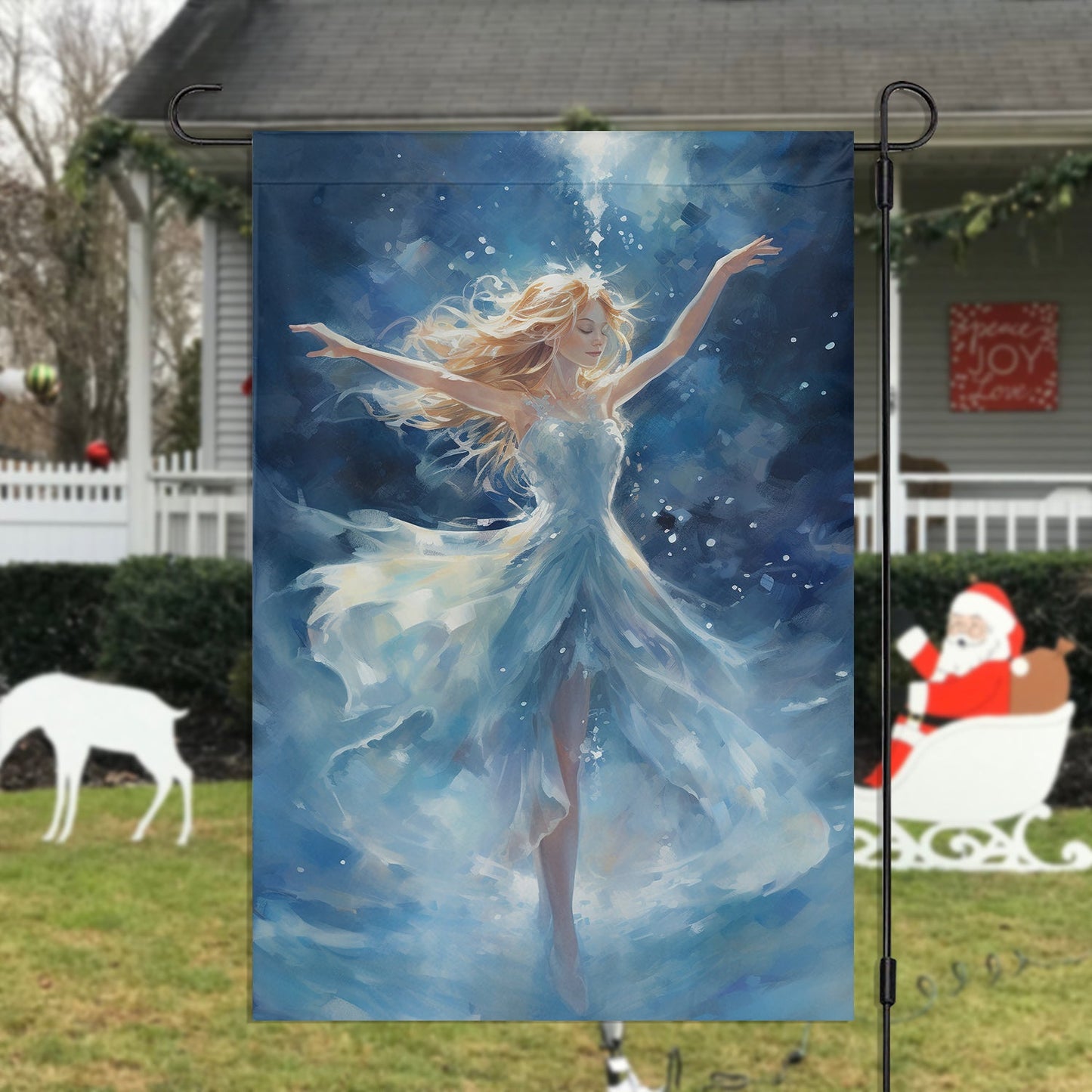 Angel Is Dancing, Angel Xmas Garden Flag & House Flag, Christmas Flag Gift For Angel Lovers