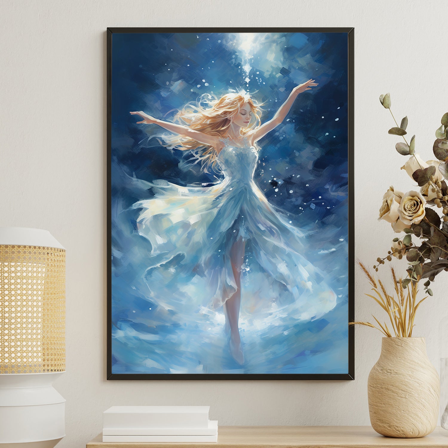 Dance of the Celestial Nymph Embracing the Cosmos, Christmas Canvas Pa ...