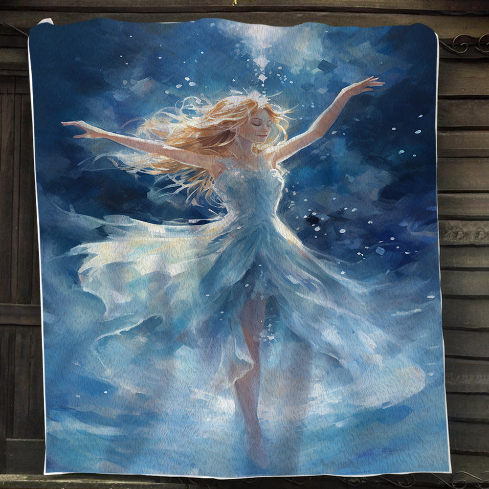 Angel Dancing Christmas, Angel Xmas Fleece Blanket & Sherpa Blanket Gift