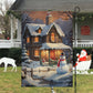 Snowman In Front Of House Christmas, Snowman Xmas Garden Flag & House Flag Gift