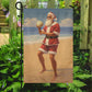 Beachside Santa Christmas, Santa Claus Xmas Garden Flag & House Flag Gift