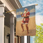 Beachside Santa Christmas, Santa Claus Xmas Garden Flag & House Flag Gift