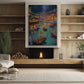 Enchanted Lantern Festival A Mesmerizing Evening by the Lake, Christmas Canvas Painting, Xmas Wall Art Decor - Christmas Poster Gift