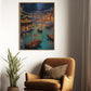 Enchanted Lantern Festival A Mesmerizing Evening by the Lake, Christmas Canvas Painting, Xmas Wall Art Decor - Christmas Poster Gift
