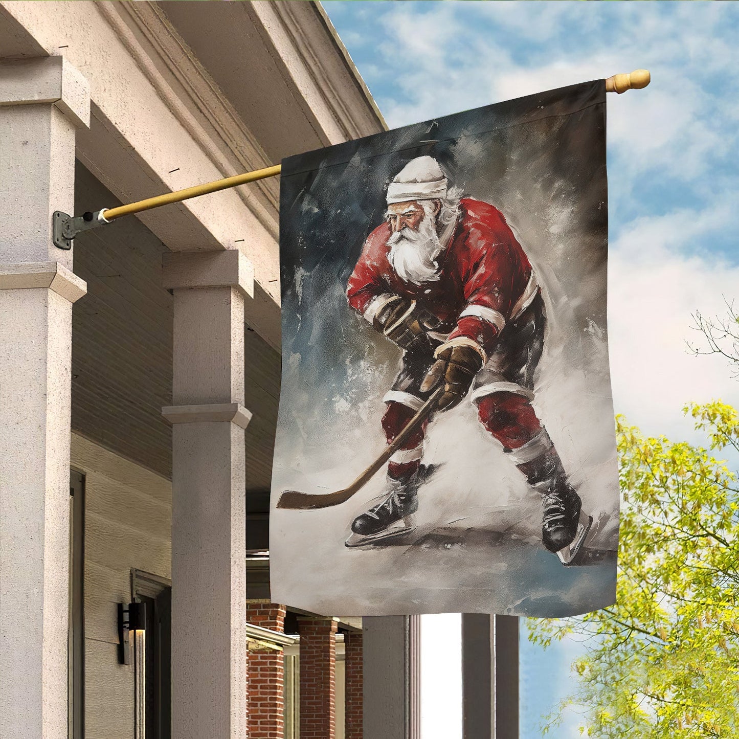 Winter Wonderland On Ice Christmas, Santa Claus Xmas Garden Flag & House Flag Gift