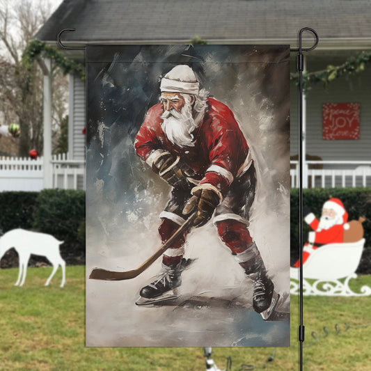 Winter Wonderland On Ice Christmas, Santa Claus Xmas Garden Flag & House Flag Gift