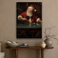 Santa's Game Night Serving Up Festive Fun, Christmas Canvas Painting, Xmas Wall Art Decor - Christmas Poster Gift For Ping Pong Lovers