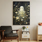 Whimsical Specter Blooms in Midnight's Embrace, Ghost Canvas Painting, Wall Art Decor - Dark Ghost Halloween Poster Gift