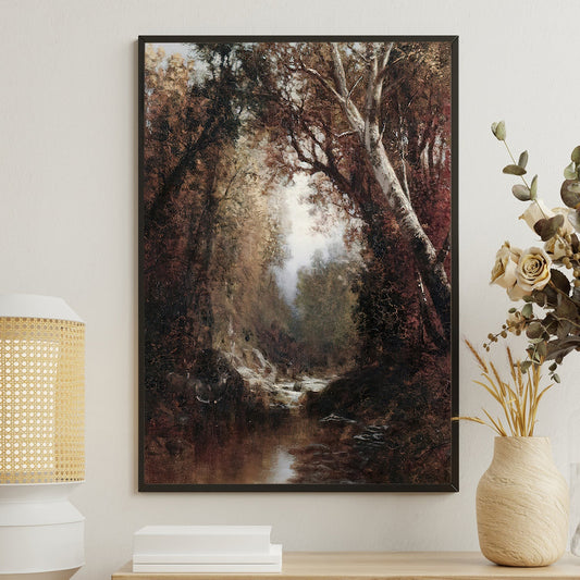 Whispers Of The Forest Stream Nature's Serene Passage, Thanksgiving Canvas Painting, Wall Art Decor - Thanksgiving Poster Gift