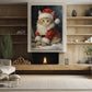 Santa Claus Cat Christmas Canvas Painting, Xmas Wall Art Decor - Cat Christmas Poster Gift