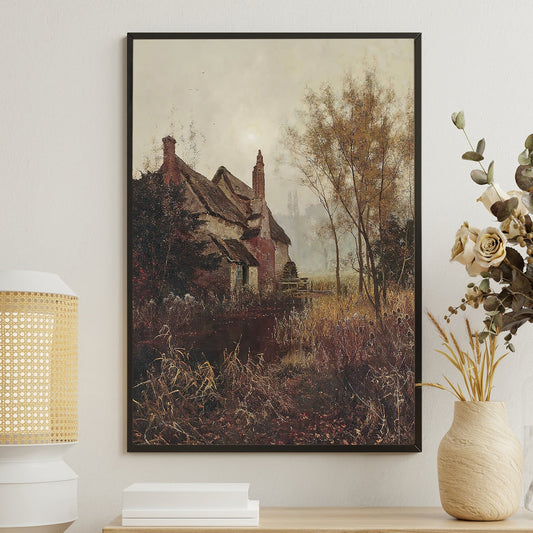 Autumn's Embrace The Tranquility Of Timeless Homestead, Thanksgiving Canvas Painting, Wall Art Decor - Thanksgiving Poster Gift