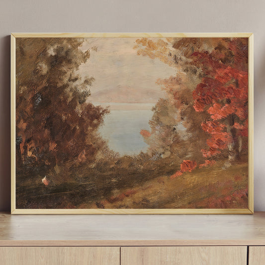 Whispers Of Autumn A Tranquil Lakeside View, Thanksgiving Canvas Painting, Wall Art Decor - Thanksgiving Poster Gift