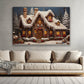 Enchanting Winter Wonderland A Cozy Gingerbread Haven, Christmas Canvas Painting, Xmas Wall Art Decor - Christmas Poster Gift Gingerbread Lovers