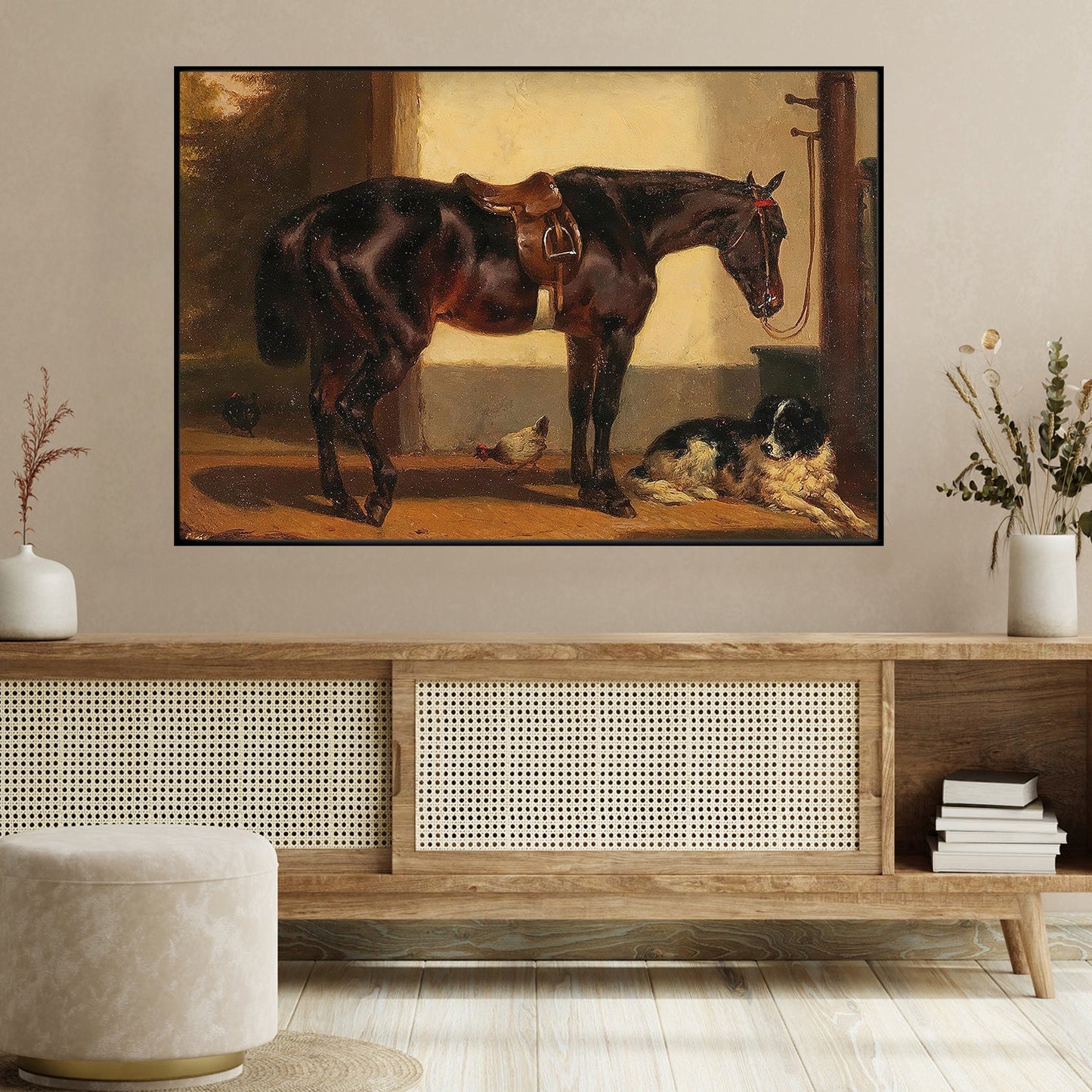 Harmony In The Stable Moments Of Rest, Horse Canvas Painting, Wall Art Decor - Poster Gift For Horse Lovers