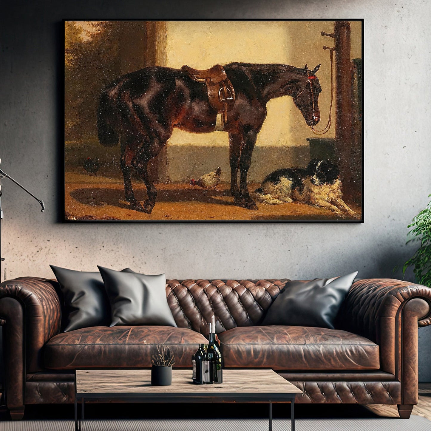 Harmony In The Stable Moments Of Rest, Horse Canvas Painting, Wall Art Decor - Poster Gift For Horse Lovers