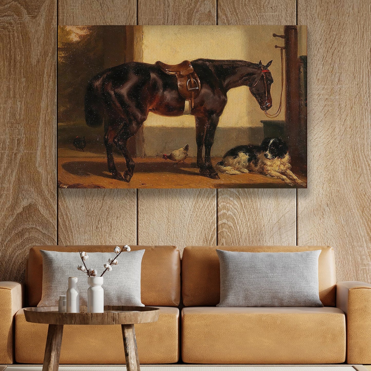 Harmony In The Stable Moments Of Rest, Horse Canvas Painting, Wall Art Decor - Poster Gift For Horse Lovers