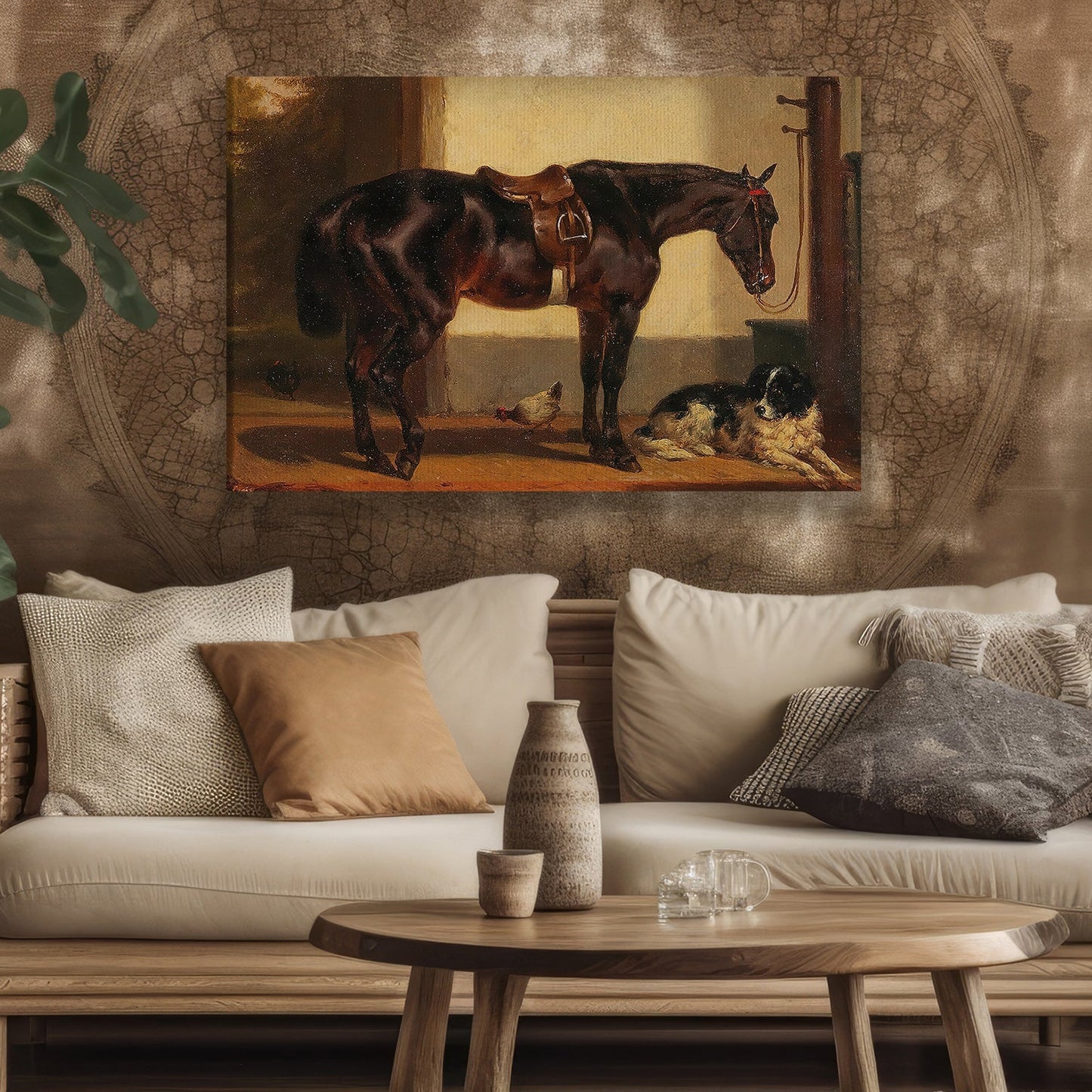 Harmony In The Stable Moments Of Rest, Horse Canvas Painting, Wall Art Decor - Poster Gift For Horse Lovers