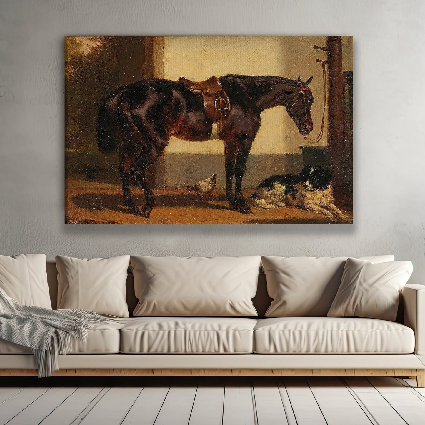 Harmony In The Stable Moments Of Rest, Horse Canvas Painting, Wall Art Decor - Poster Gift For Horse Lovers