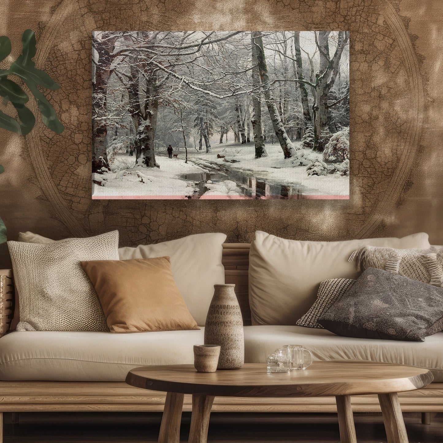 A Serene Walk Through the Winter Woods, Christmas Canvas Painting, Xmas Wall Art Decor - Christmas Poster Gift Forest Lovers