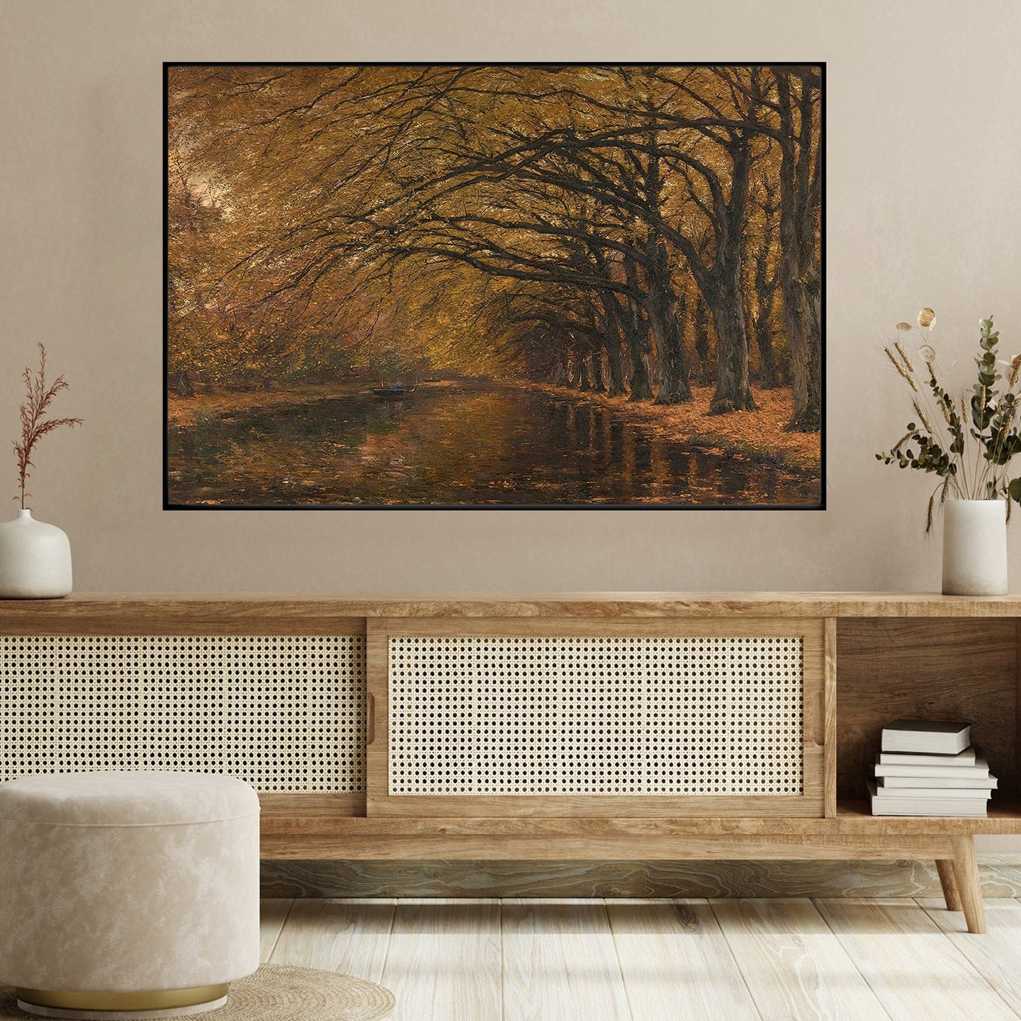 Whispering Canopy A Serene Autumn Reflection, Thanksgiving Canvas Painting, Wall Art Decor - Thanksgiving Poster Gift