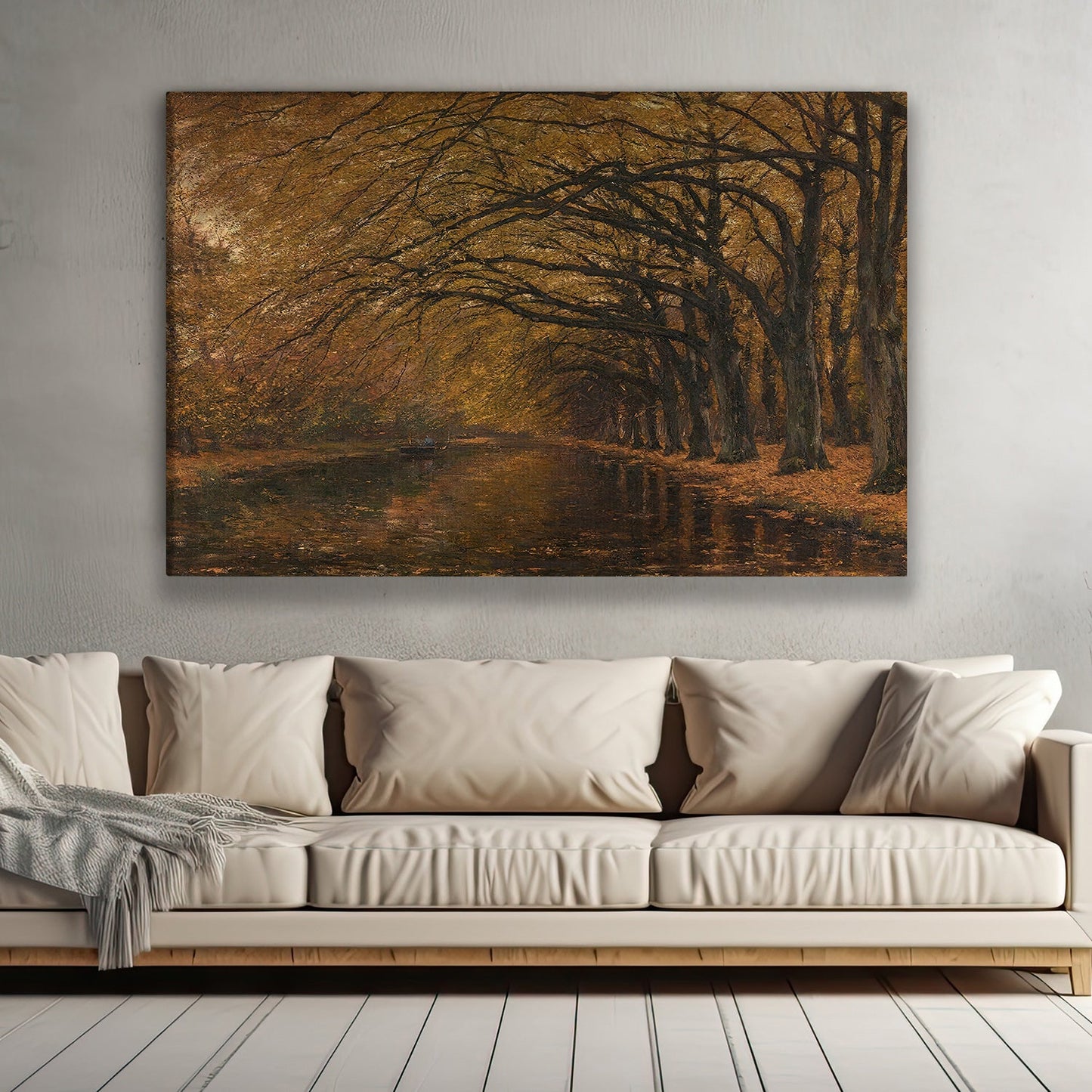 Whispering Canopy A Serene Autumn Reflection, Thanksgiving Canvas Painting, Wall Art Decor - Thanksgiving Poster Gift