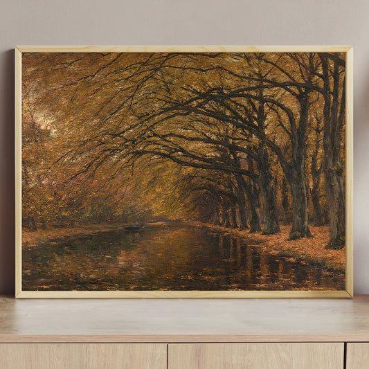 Whispering Canopy A Serene Autumn Reflection, Thanksgiving Canvas Painting, Wall Art Decor - Thanksgiving Poster Gift