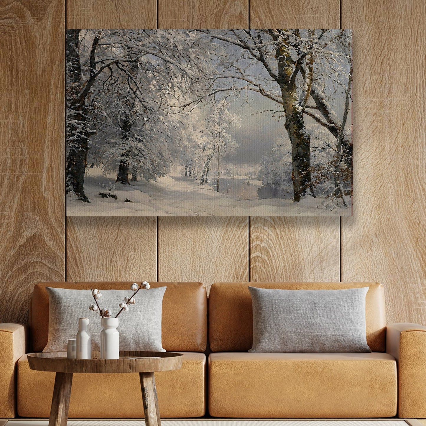 A Winter's Tale Amidst The Trees, Christmas Canvas Painting, Xmas Wall Art Decor - Christmas Poster Gift