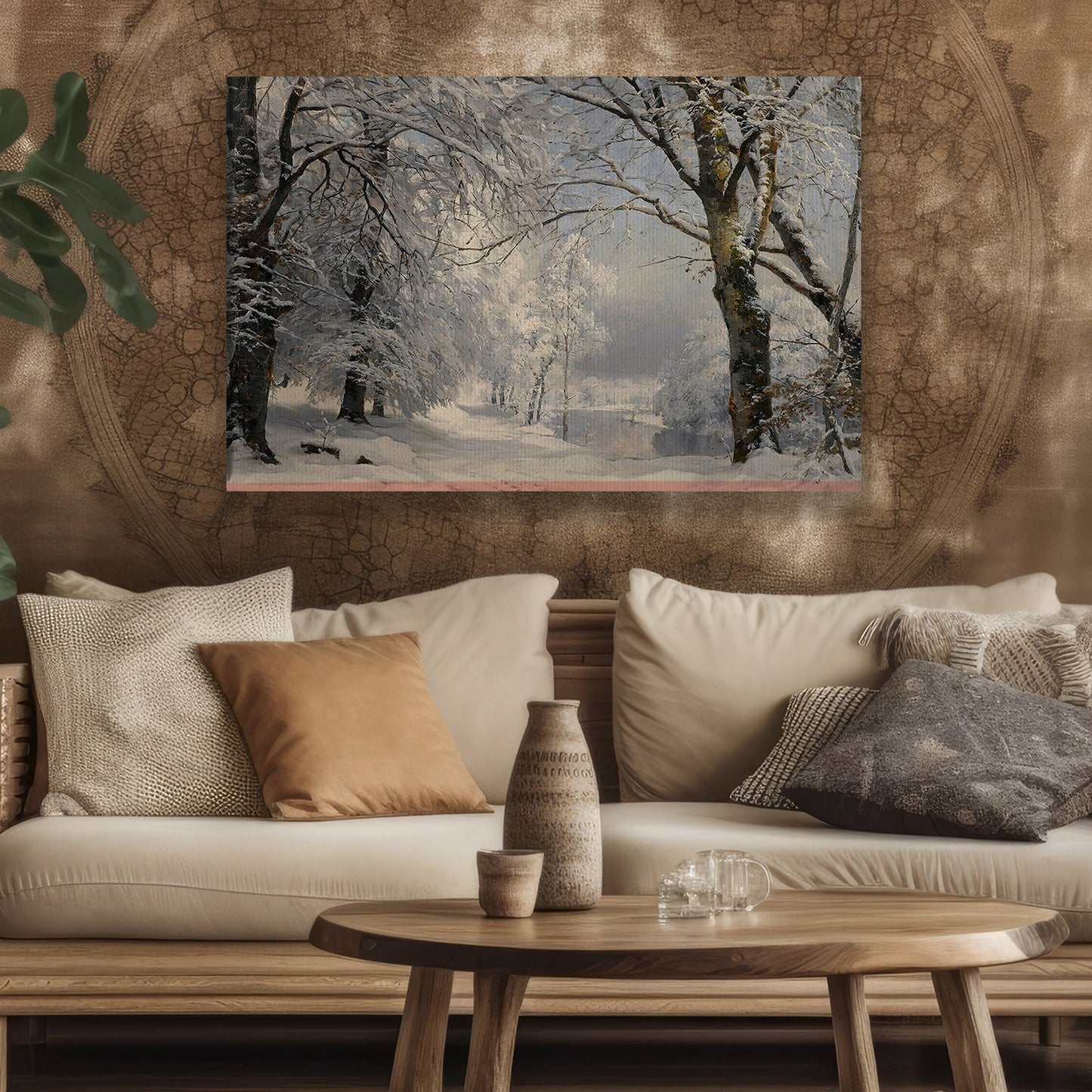 A Winter's Tale Amidst The Trees, Christmas Canvas Painting, Xmas Wall Art Decor - Christmas Poster Gift