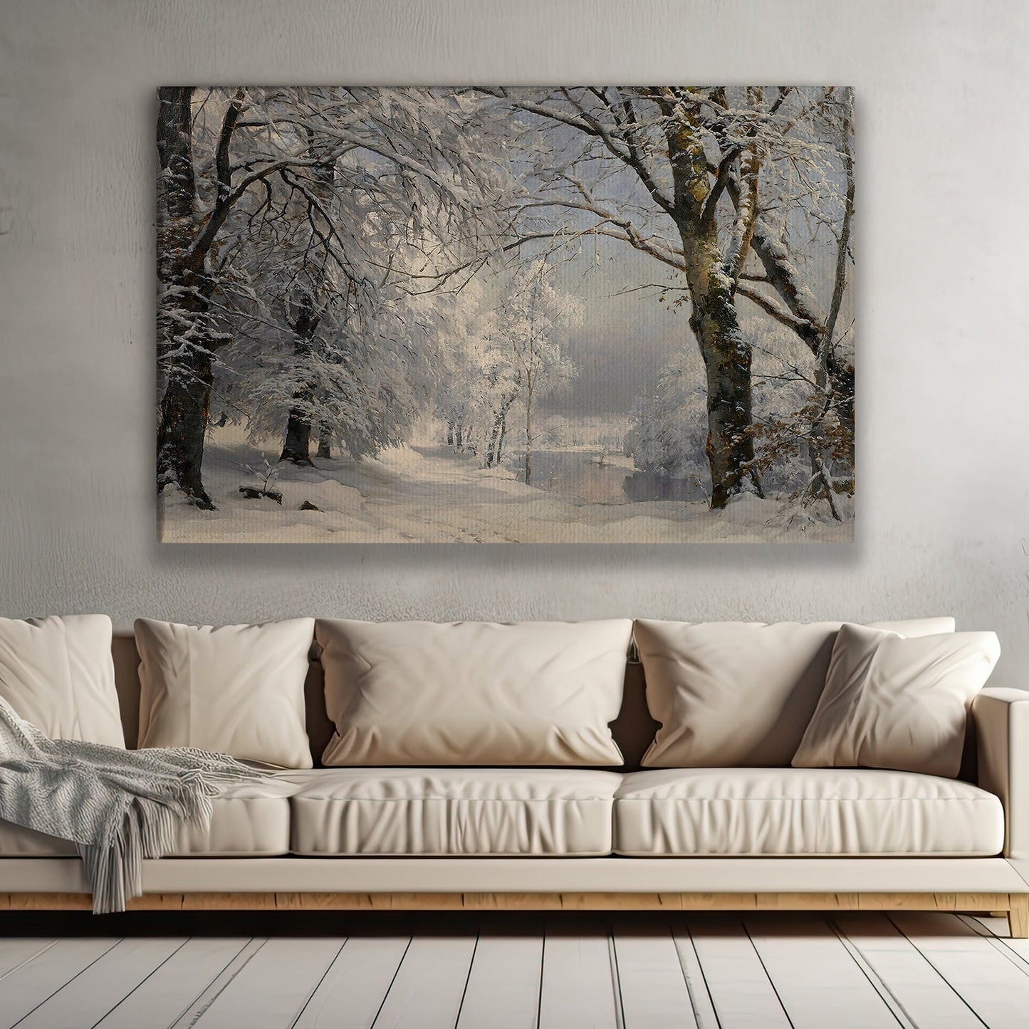 A Winter's Tale Amidst The Trees, Christmas Canvas Painting, Xmas Wall Art Decor - Christmas Poster Gift