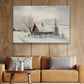 A Snowy Countryside Retreat, Christmas Canvas Painting, Xmas Wall Art Decor - Christmas Poster Gift