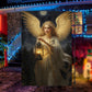 Angel Holding Lamp Christmas, Angel Xmas Garden Flag & House Flag Gift