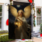 Angel Holding Lamp Christmas, Angel Xmas Garden Flag & House Flag Gift