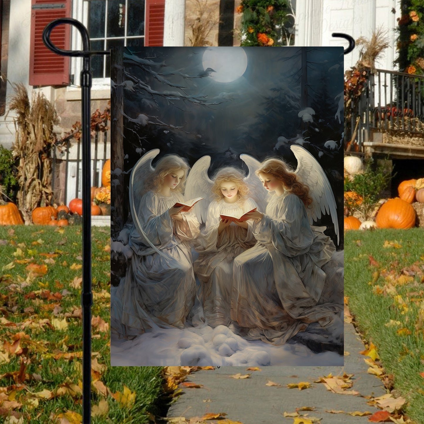 Angels Are Singing Christmas, Angel Xmas Garden Flag & House Flag Gift