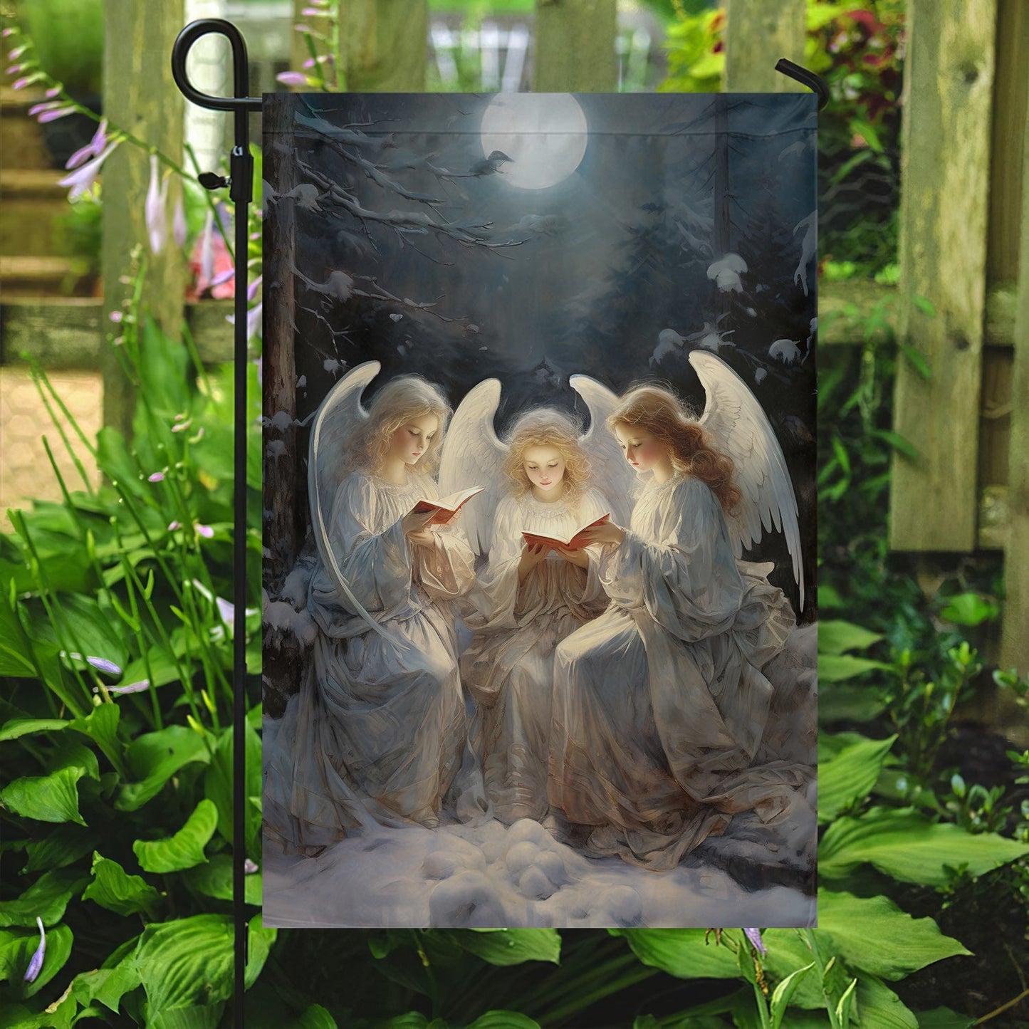 Angels Are Singing Christmas, Angel Xmas Garden Flag & House Flag Gift