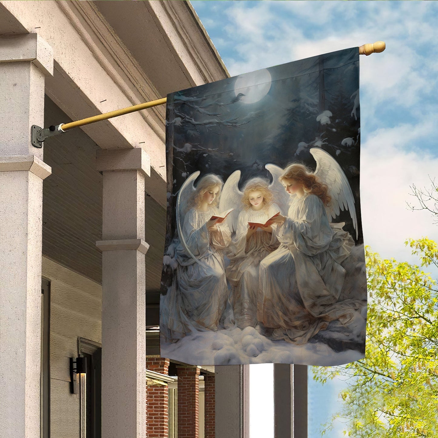 Angels Are Singing Christmas, Angel Xmas Garden Flag & House Flag Gift