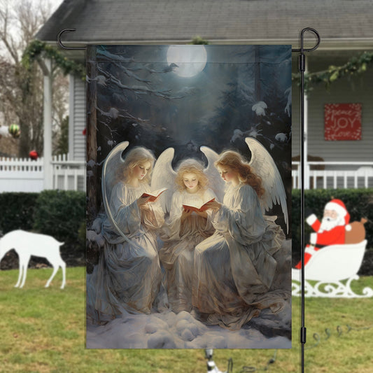 Angels Are Singing Christmas, Angel Xmas Garden Flag & House Flag Gift