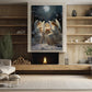 Midnight Serenade: Angels Singing Under the Moonlit Forest, Christmas Canvas Painting, Xmas Wall Art Decor - Christmas Poster Gift For Angel Lovers