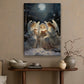 Midnight Serenade: Angels Singing Under the Moonlit Forest, Christmas Canvas Painting, Xmas Wall Art Decor - Christmas Poster Gift For Angel Lovers