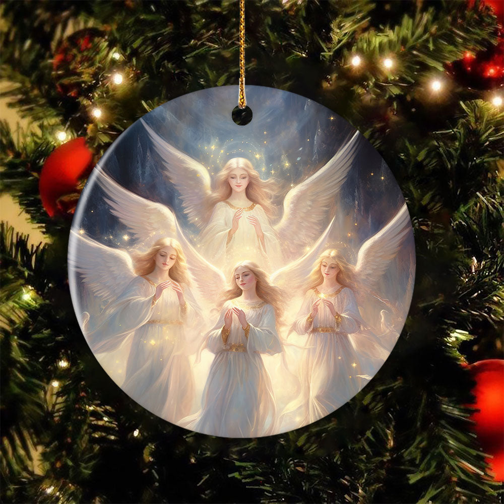 Serenades from the Heavens, Angel Circle Ceramic Ornament Christmas Gift