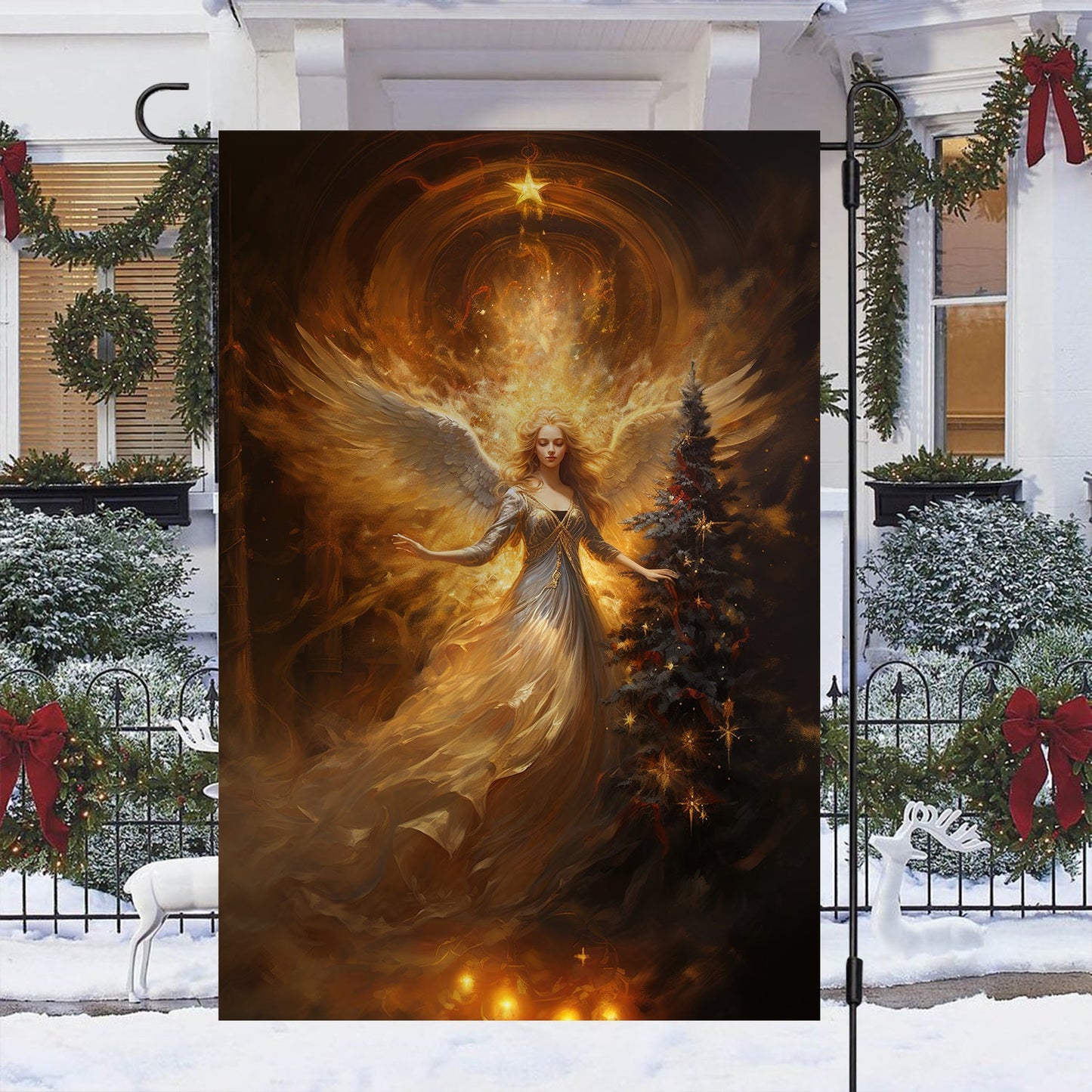 Angel Firer Christmas, Angel Xmas Garden Flag & House Flag Gift