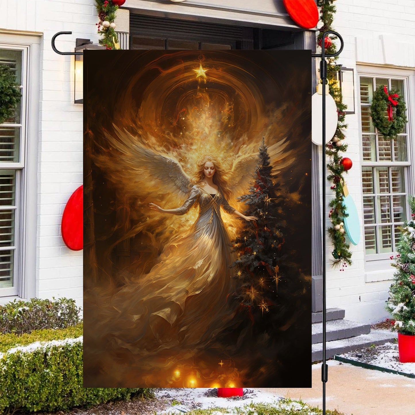 Angel Firer Christmas, Angel Xmas Garden Flag & House Flag Gift